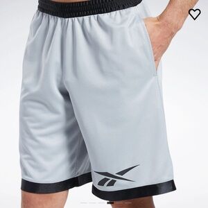 NWT-Reebok-M-black& gray-drawstring& elastic waist, pull on, basketball shorts.